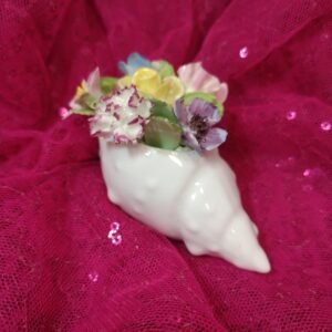 Royal Adderly Bone China floral shell figurine