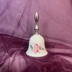 Ribbed porcelain and metal hand bell