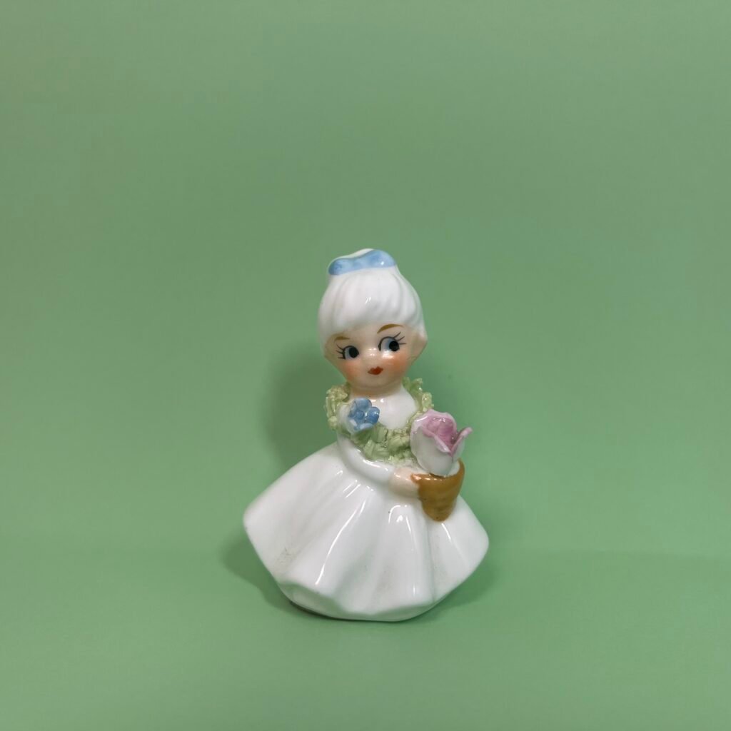 Napco-Style 2" bone China Flower girl with pink rose