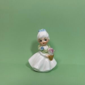 Napco-Style 2" bone China Flower girl with pink rose
