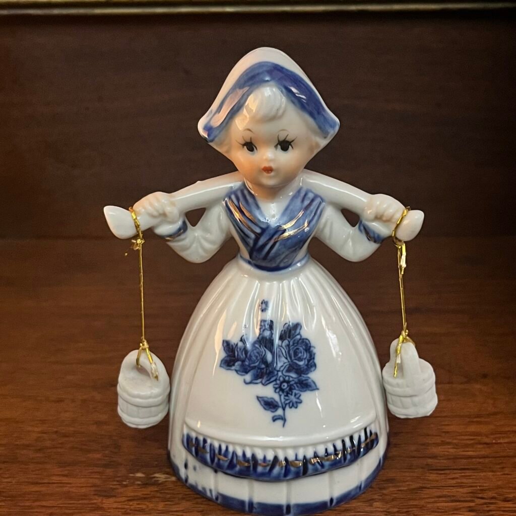 Delft Blue-style Dutch Milkmaid