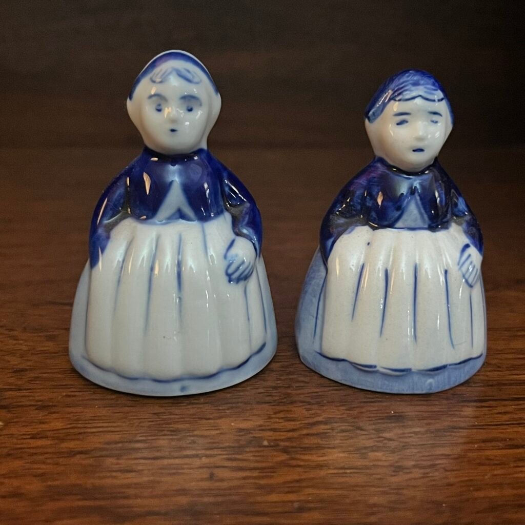 A Pair of vintage Dutch Delft Blue bells